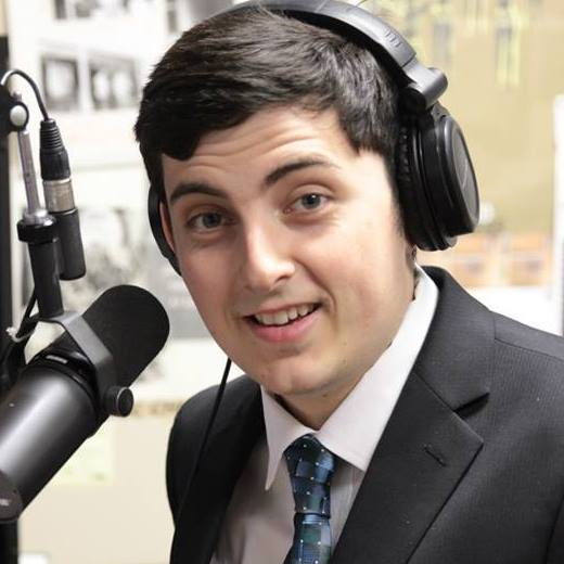 Dom on-air at KSCS Radio, Cal State Chico — DJ and marketing team